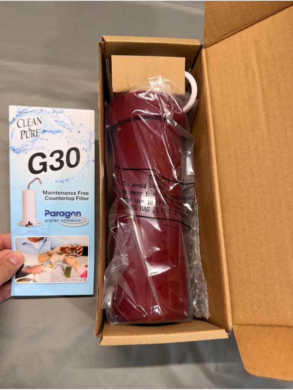 Paragon G30 Maintenance Free Countertop Water Filter - Burgundy